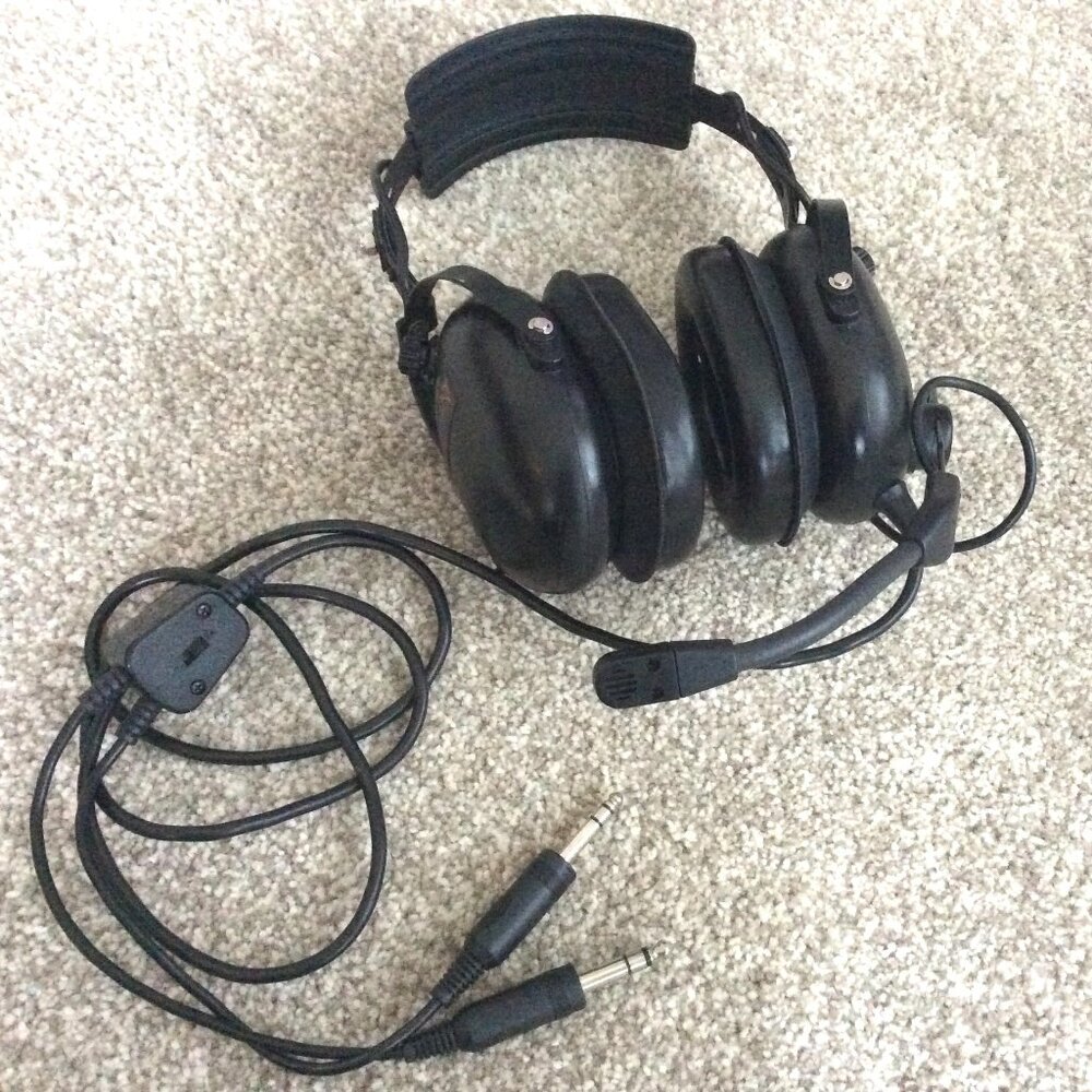 Pilot Headphones Aviation Flightcom Classic 50X Headset Tested and Works